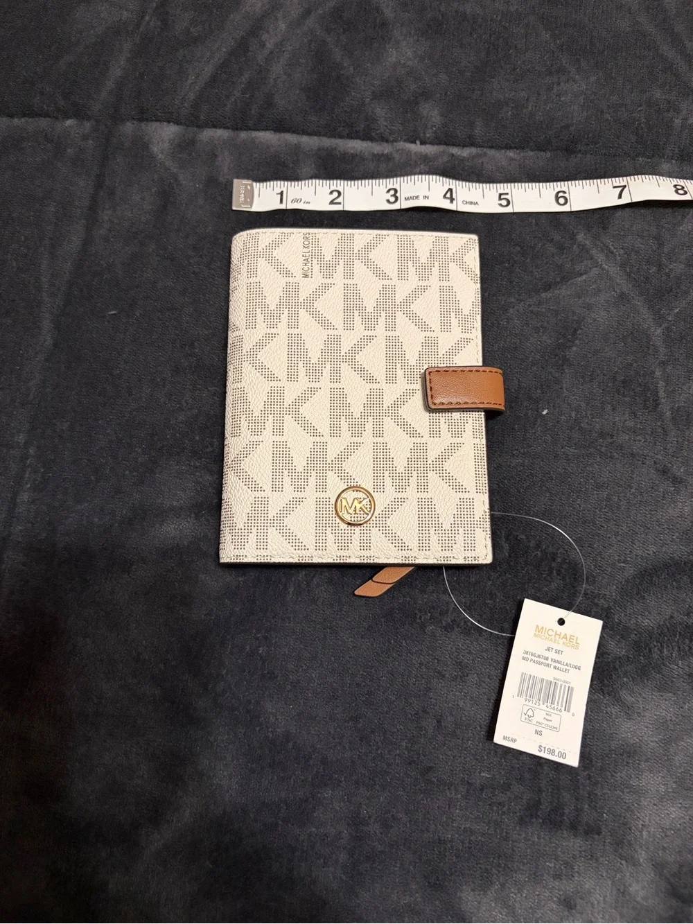 Michael Kors Cream MK Jet Set Passport Wallet